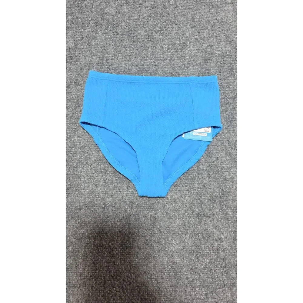 Dsg Girl's High Waisted Bikini Bottom Aqua Blue Size X Small 50 UV